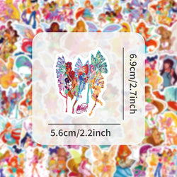 10/30/60PCS Pretty Woman Butterfly Winx Club Stickers Aesthetic Decals DIY Suitcase Notebook Phone Luggage Guitar Cartoon Toys (ONLINE ORDER ONLY)
