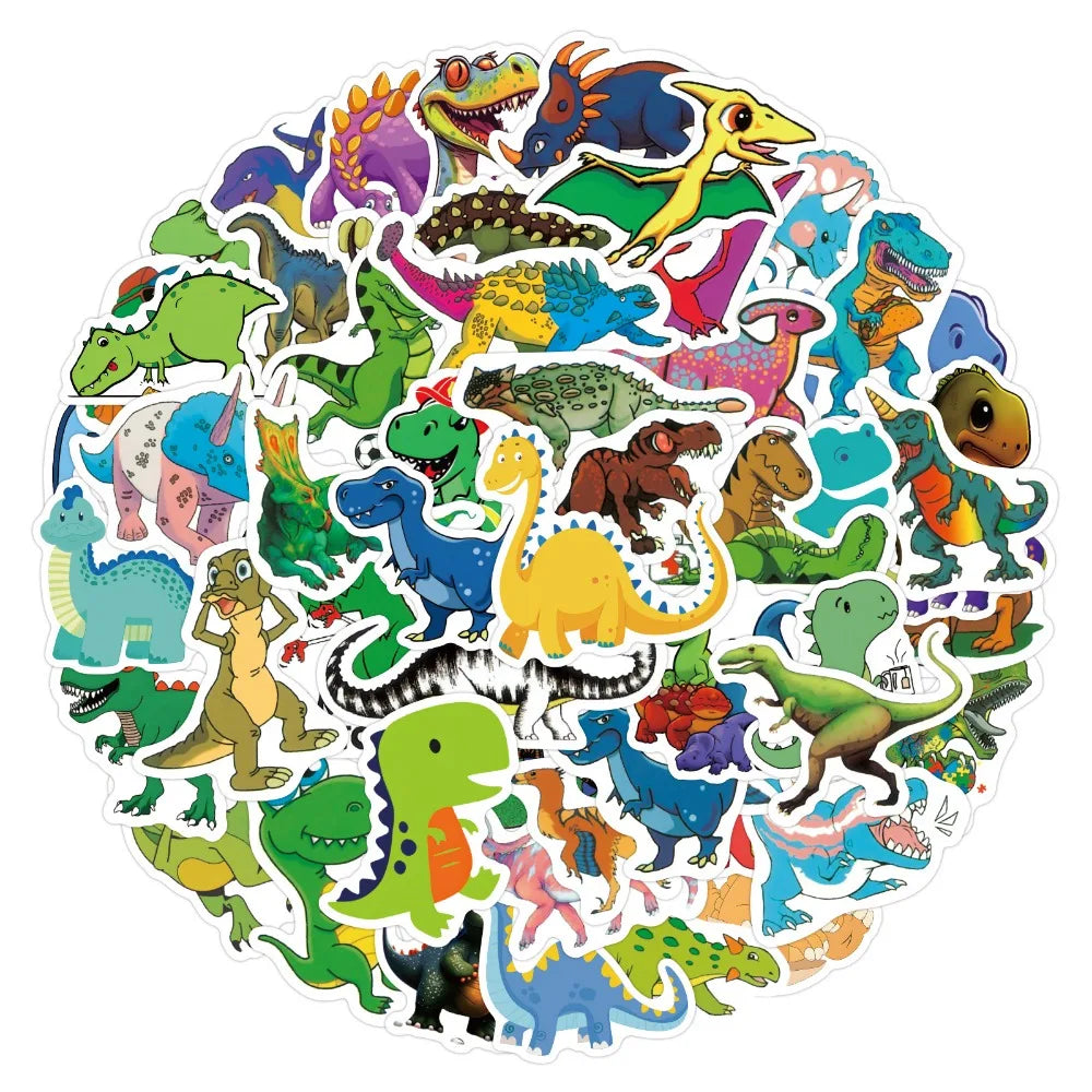 50/110Pcs Cute Cartoon Dinosaur Series Tyrannosaurus Rex Children's Graffiti Stickers Luggage Skateboard Computer DIY Stickers (ONLINE ORDER ONLY)