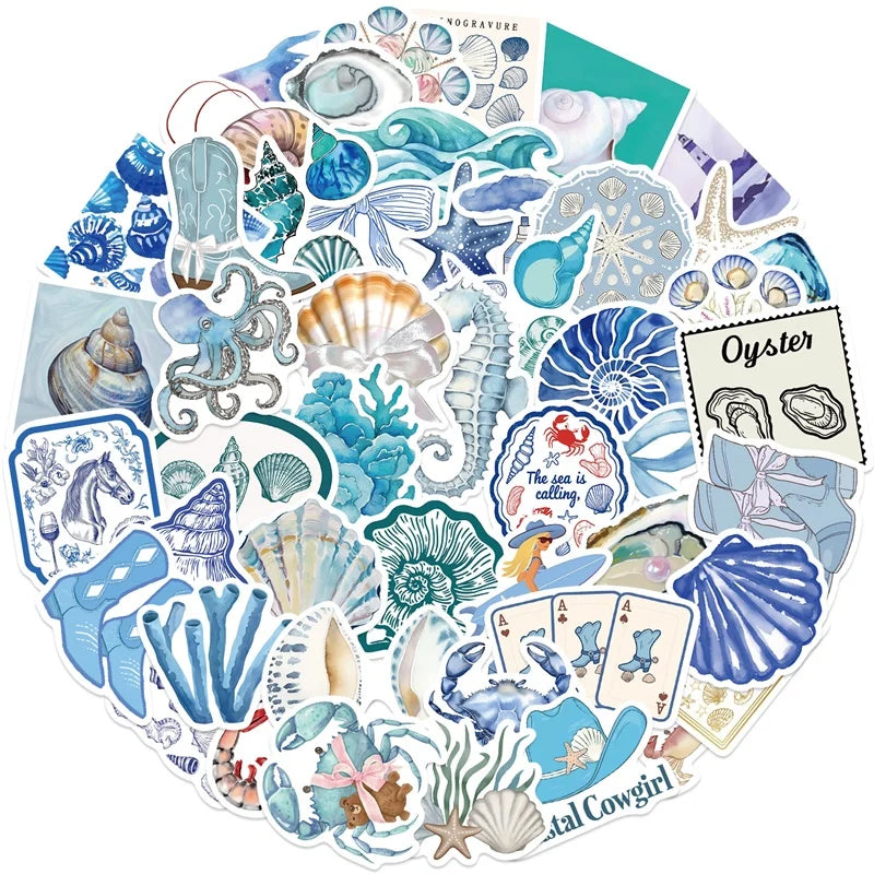 10/30/50PCS Kawaii Blue Halobios PVC Sticker Aesthetic Decoration Scrapbooking Stationery DIY Hand Accounting Supplies for Kids (ONLINE ORDER ONLY)