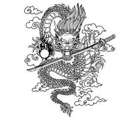 Japane Anime Detachment Car Sticker For Katana And Black Dragon Decoration Movement Style Die Cutting Waterproof PVC Vinyl Decal (ONLINE ORDER ONLY)