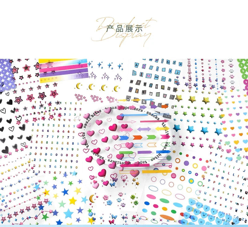 20Pages/piece Korean Ins Starlight Dot Series Decorative Stickers Phone Case Laptop DIY Idol Photocard Kawaii Journal Sticker (Online Order Only)