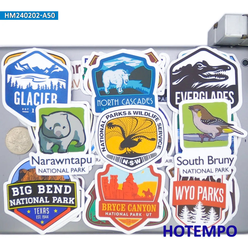 20/30/50Pieces National Park Retro Attractions Posters Travel Stickers for Phone Luggage Motorcycle Car Bike Laptop Sticker Toys (Online Order Only)