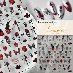 Cat Eye Shiny Blue Purple Spider Cross Love Heart Star Snake Web Jelly Thrilling Nail Art Stickers Manicure Decals Halloween (ONLINE ORDER ONLY)