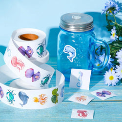 100-500pcs New Cartoon Marine Animal Park Dolphin Stickers for Kids Teacher Reward Encourage Sealing Label Stationery Sticker (ONLINE ORDER ONLY)