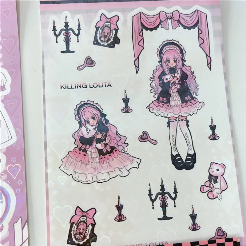 INS Sweet Candy Girl Stickers Diary Scrapbooking DIY Album Decoration Sticker Aesthetic Personalized Kawaii Stationery (ONLINE ORDER ONLY)