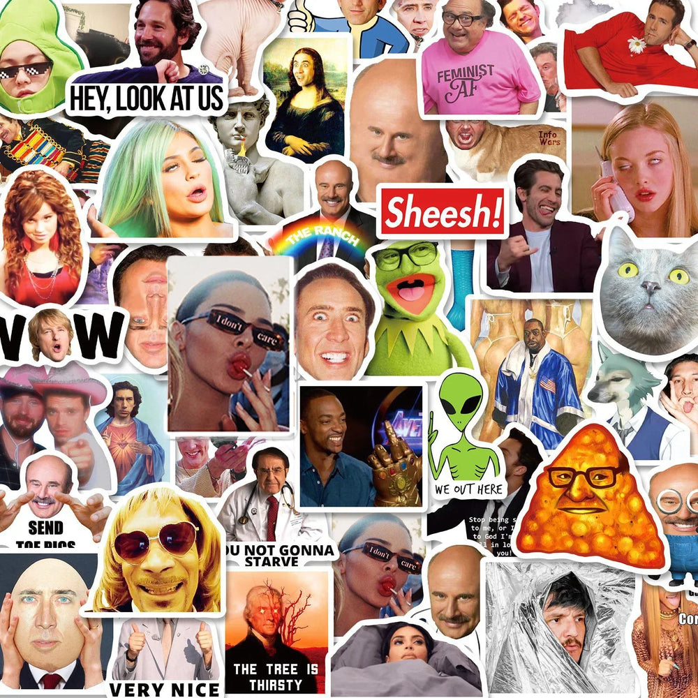 Funny Meme Graffiti Stickers for Cars, Motorcycles, Furniture, Toys, Luggage, Skateboards - 10/30/50PCS (Online Order Only)
