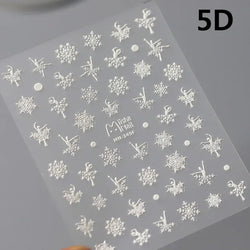 Bronzing Jelly Laser Snowflake Christmas Hot 5D Soft Embossed Relief Self Adhesive Nail Art Decoration Sticker 3D Manicure Decal (ONLINE ORDER ONLY)
