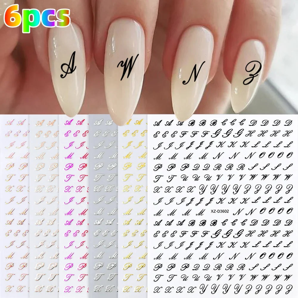 6Pcs 3D Silvery Star Nail Sticker Y2K Nail Design Gold Bronzing Slider Chrome Effect Nail Decoration Nail Design Manicure Tips * (ONLINE ORDER ONLY)