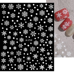 3D Gold Glitter Snowflake Nail Sticker Winter Reflective Elk Star Balloon Christmas Tree Foil Xmas New Year Decal Tips Decoratio (ONLINE ORDER ONLY)