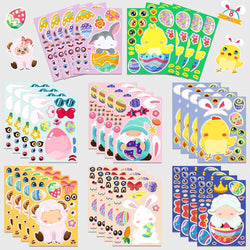 Easter Puzzle Stickers Game for Kids - DIY Egg Decals Party Decoration Toy (Online Order Only)