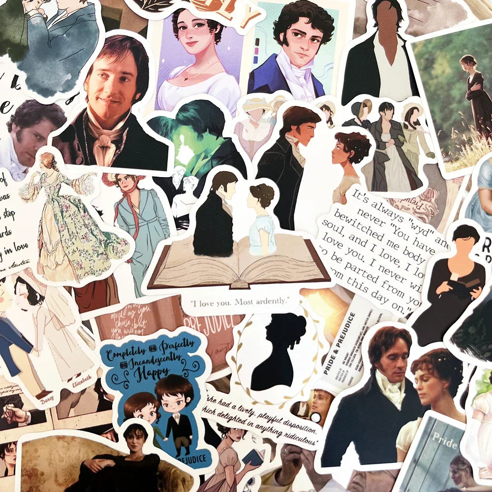 Pride And Prejudice Stickers 10/50Pcs for Wall, Water Bottles, Luggage, Laptop, Kid Room Decor (ONLINE ORDER ONLY)