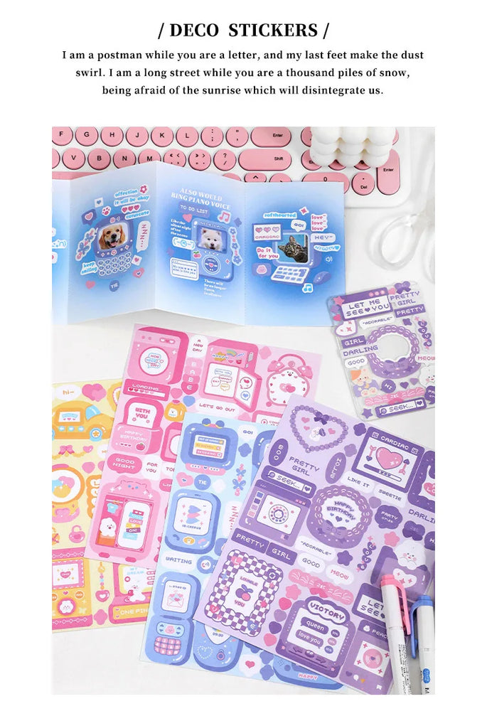 Cute Sweet attack series Stickers Text Dialog Idol Card DIY Material Scrapbooking Decorative Sticker Personalized Stationery (ONLINE ORDER ONLY)