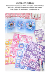 Cute Sweet attack series Stickers Text Dialog Idol Card DIY Material Scrapbooking Decorative Sticker Personalized Stationery (ONLINE ORDER ONLY)