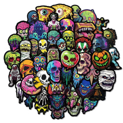 Horror Skull Stickers Waterproof Decals for Skateboard Laptop Fridge Motorcycle (Online Order Only)
