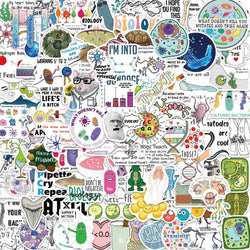 50/100Pcs Cartoon Interesting Chemical Biology Graffiti Stickers Decoration Guitar Notebook Luggage DIY Waterproof Wholesale (ONLINE ORDER ONLY)