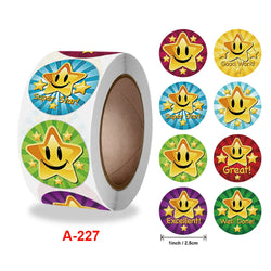 500 Pcs/Roll English Cartoon Animal Stickers Teacher Reward Students Stickers Self-adhesive Stationery Stickers (Online Order Only)