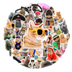 10/30/66PCS Funny Cat Stickers Cute Cartoon Decals Toys DIY Notebook Laptop Skateboard Luggage Phone Car Waterproof Kids Sticker (Online Order Only)