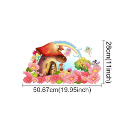 Cute Fairy Mushroom House Wall Stickers for Kids Nursery Decor (ONLINE ORDER ONLY)