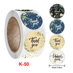 500 Pcs Round Black Thank You Bond Party Adhesive Diy Seal Stickers Decorative Album Diary Cartoon Label Decor (ONLINE ORDER ONLY)