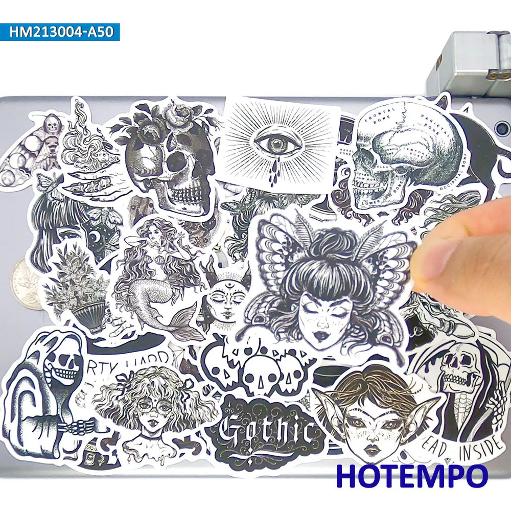 20/30/50Pieces, Gothic Style Stickers, Mysterious Witch Magic Fairy, Dark Retro Art, for DIY Creative Decoration, Funny Sticker (Online Order Only)