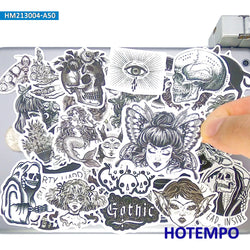 20/30/50Pieces, Gothic Style Stickers, Mysterious Witch Magic Fairy, Dark Retro Art, for DIY Creative Decoration, Funny Sticker (Online Order Only)