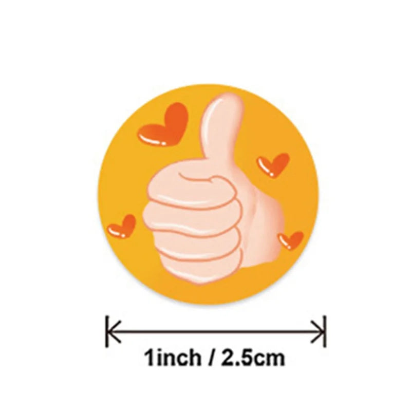 500pcs Encouragement Reward Stickers Thumbs Up Rewarded Kids School Kindergarten Children Scrapbook Stationery Sticker (Online Order Only)