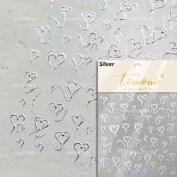 Line Love Heart Arc French Romantic Curve Punk Attitudinal Hollow Geometric Figure Adhesive Nail Art Stickers Manicure Decals (Online Order Only)