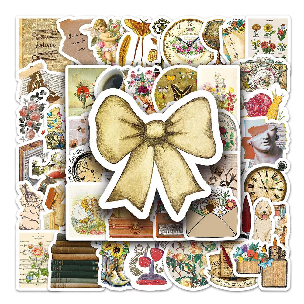 10/30/50PCS Retro Cartoon Graffiti Stickers Aesthetic DIY Decorative Notebook Bike Suitcase Laptop Fridge Stationery Decals Toy (ONLINE ORDER ONLY)