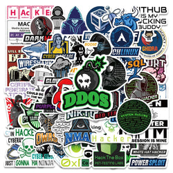50PCS Hacker Programming Stickers for Laptop, Skateboard, Luggage, Motorcycle, Helmet, Car (Online Order Only)