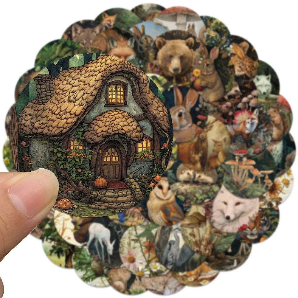Vintage Animal Cartoon Stickers for Phone Laptop Luggage Skateboard Kids Toy (Online Order Only)