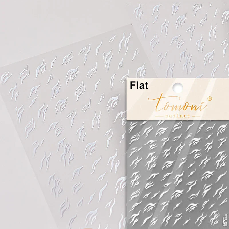 Charming White Shiny Pearl Rhinestone Wings Feathers Crown Moon Stars 3D Self Adhesive Nail Art Sticker Manicure Decal Wholesale (ONLINE ORDER ONLY)
