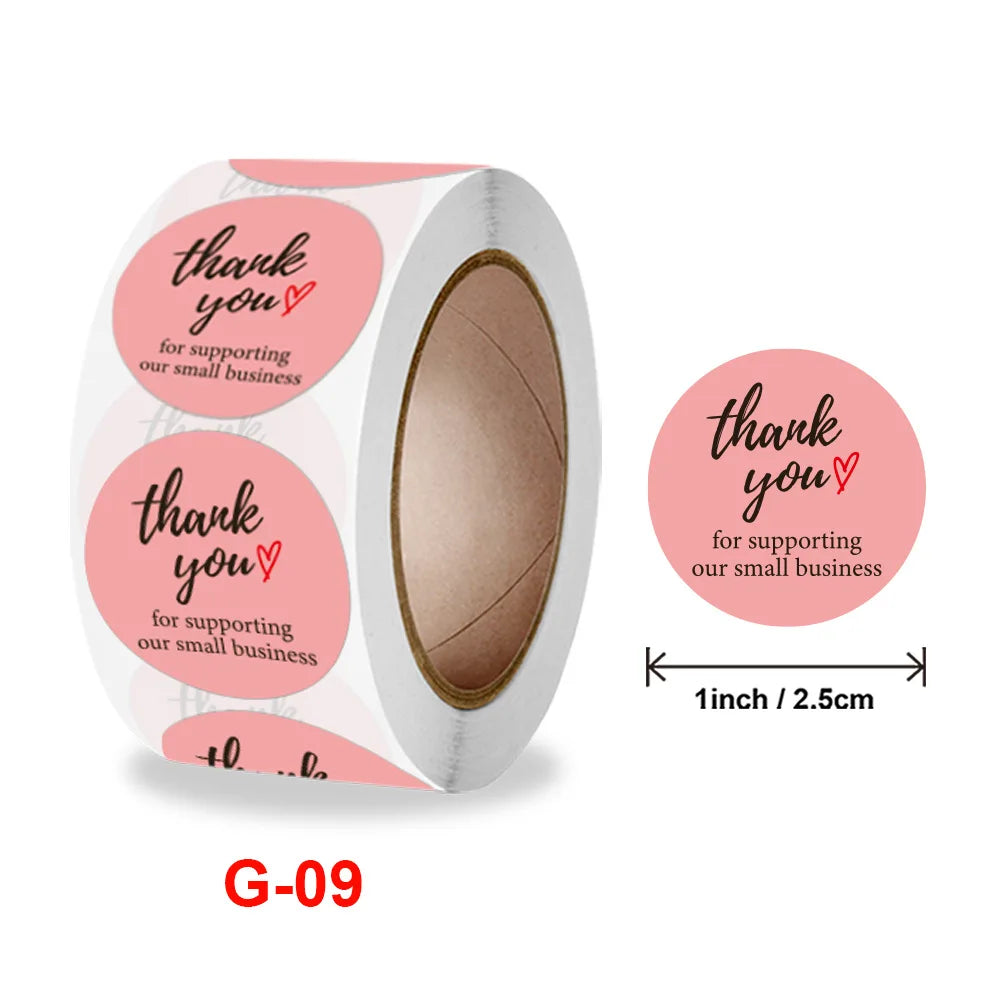 50-500pc1inch Thank You for Supporting My Small Business Stickers Sealing Business Stationery Sticker for Store Shopping Labels (Online Order Only)