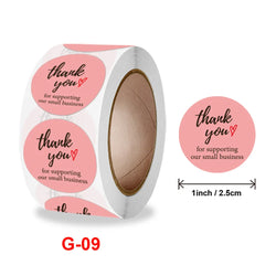 50-500pc1inch Thank You for Supporting My Small Business Stickers Sealing Business Stationery Sticker for Store Shopping Labels (Online Order Only)