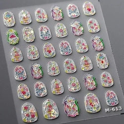 Dark Sword Coiled Snake Cross Butterfly Wing Starburst Starlight Gothic Reptile Animals Nail Art Sticker Festival Manicure Decal (ONLINE ORDER ONLY)