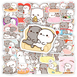 Cute Couple Cat Stickers Cartoon Kawaii DIY Gift Decal Doodles for Scrapbook Skateboard Luggage Phone Waterproof Stickers (ONLINE ORDER ONLY)