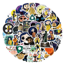 10/30/60PCS Coraline & the Secret Door Stickers Horror Film Sticker Scrapbook DIY Laptop Guitar Car Bike Skateboard Graffiti Toy (Online Order Only)