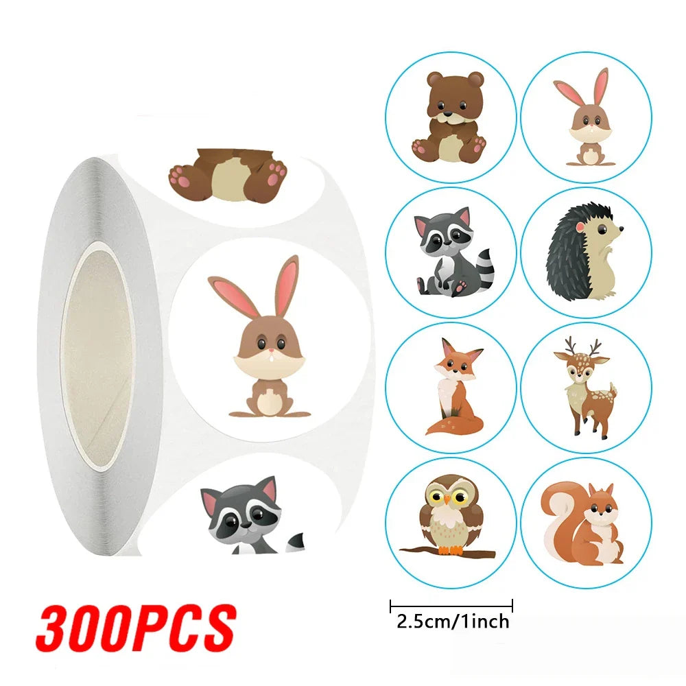 100-500pcs Animal Reward Sticker Cute Cartoon Stickers For Children Holiday Gift Decoration DIY Decorative Sealant Stationery (Online Order Only)