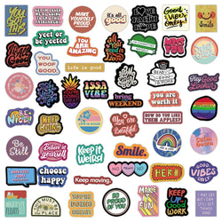 10/30/50PCS Inspirational Text Positive Stickers DIY Diary Phone Laptop Luggage Skateboard Graffiti Decals Fun for Kid Toys Gift (ONLINE ORDER ONLY)