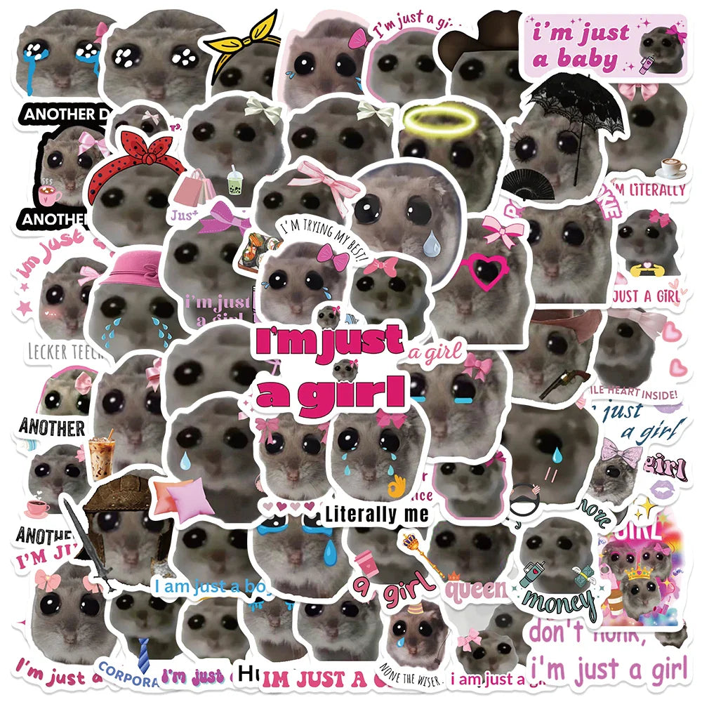 56PCS Funny Hamster Meme Stickers for Laptop, Diary, Scrapbook, Stationery (ONLINE ORDER ONLY)