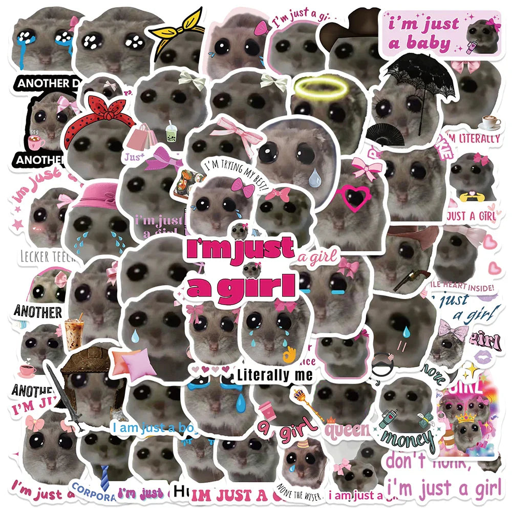 56PCS Funny Hamster Meme Stickers for Laptop, Diary, Scrapbook, Stationery (ONLINE ORDER ONLY)