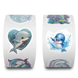 100-500pcs Cute Dolphin Stickers Reward Stickers Kids Toys DIY Scrapbook Party Gift Decoration Label Stationery Sticker (Online Order Only)