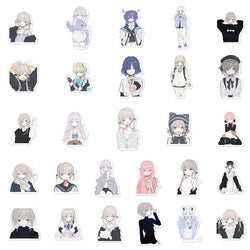10/30/56PCS Morbid Girl Stickers Cute ACG Girl Cartoon Sticker Scrapbook Luggage Laptop Phone Car Bike Skateboard Decals Toy (Online Order Only)