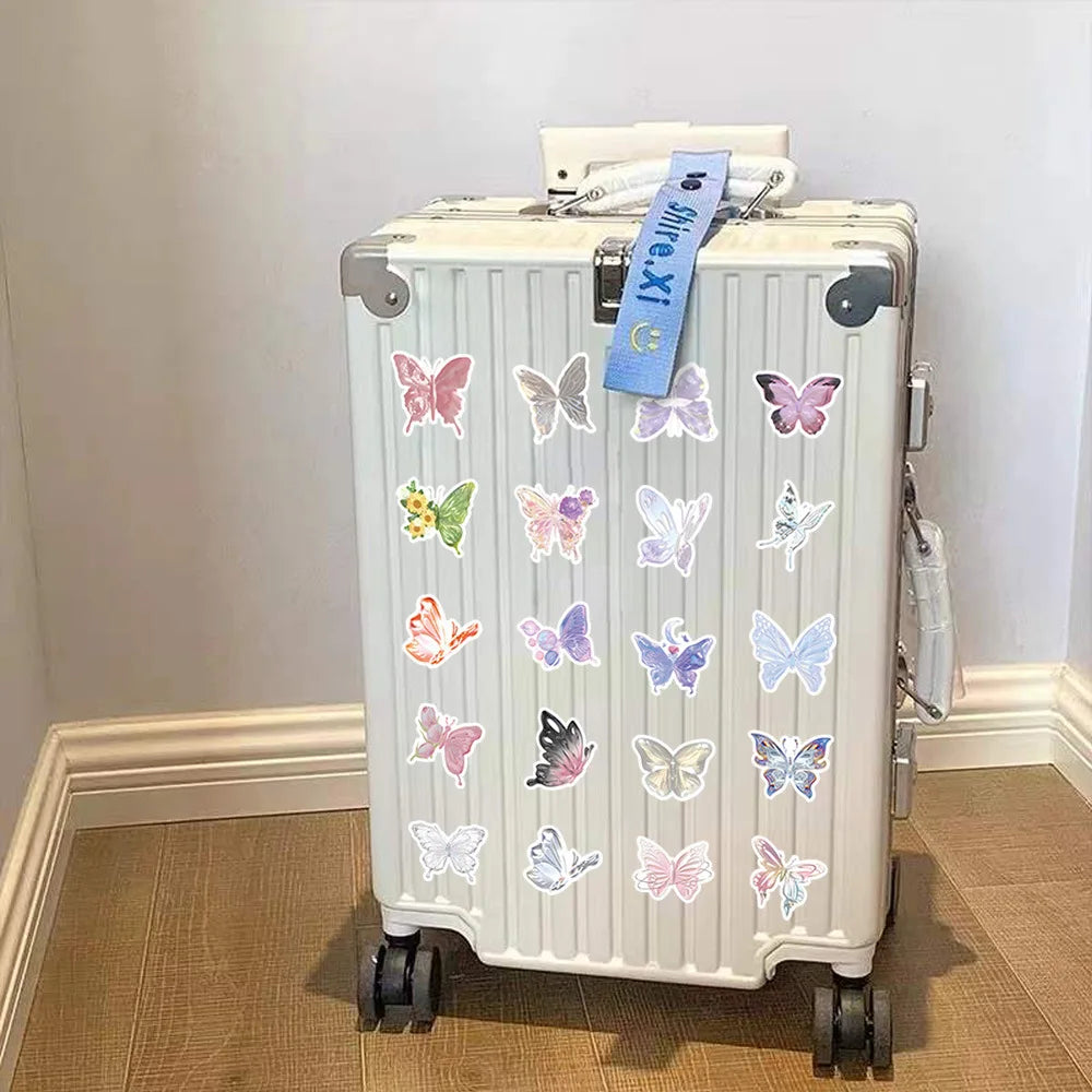 10/30/50PCS Cute Butterfly Stickers Aesthetic Graffiti DIY Waterproof Skateboard Phone Fridge Phone Guitar Bike Graffiti Kid Toy (ONLINE ORDER ONLY)