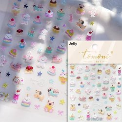 Cute Mango Dog Puppy Bear Bichon Blueberries Strawberry Cake Fruit Juice Desserts Corgi Adhesive Nail Art Sticker Manicure Decal (Online Order Only)