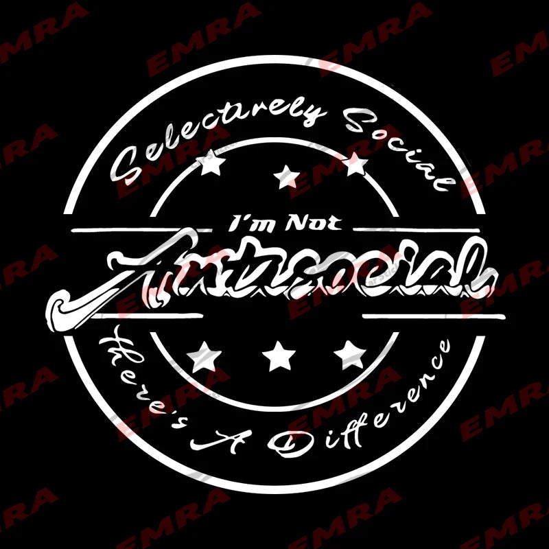 Antisocial Roundness for Car Sticker Individuation Decoration Windshield Rear External Accessories Waterproof Pvc Vinyl Decals (ONLINE ORDER ONLY)