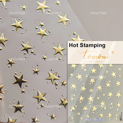 Punk Star Shiny Laser Five-pointed Star White Black Pink Hollow Out Delicate Sparkle Adhesive Nail Art Stickers Manicure Decals (ONLINE ORDER ONLY)