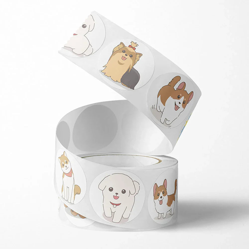 100-500pcs Reward Sticker Cartoon Dog Pattern Encouragement Stickers For Students Teachers Cute Animals Stationery Stickers (ONLINE ORDER ONLY)