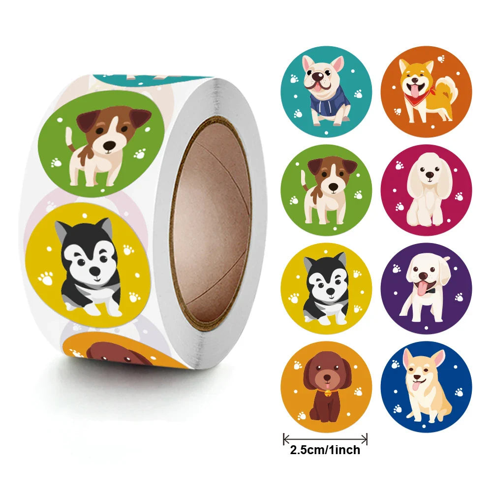 500pcs/Roll Cartoon Animal Stickers Anime Round Seal Diy Laptop Decals Stickers Cute Book Children Reward Kids Toy Gift (ONLINE ORDER ONLY)