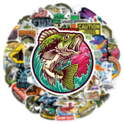 10/30/50PCS Cartoon Fishing Sticker Aesthetic PVC Children's Korean Stationery School Supplies Decoration Scrapbooking for Kids (ONLINE ORDER ONLY)