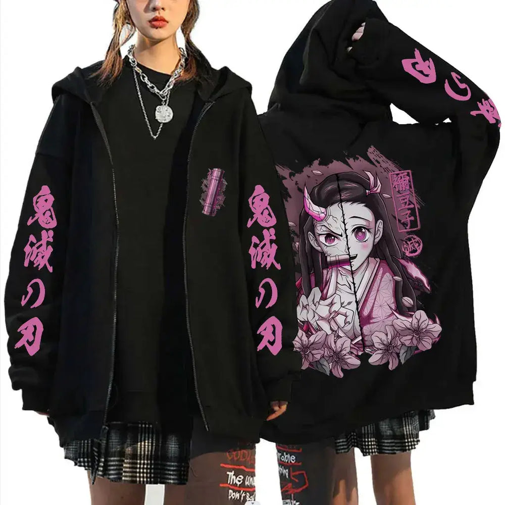 Kamado Nezuko Merch Zipper Hoodie Demon Slayer Oversized (ONLINE ORDER ONLY)
